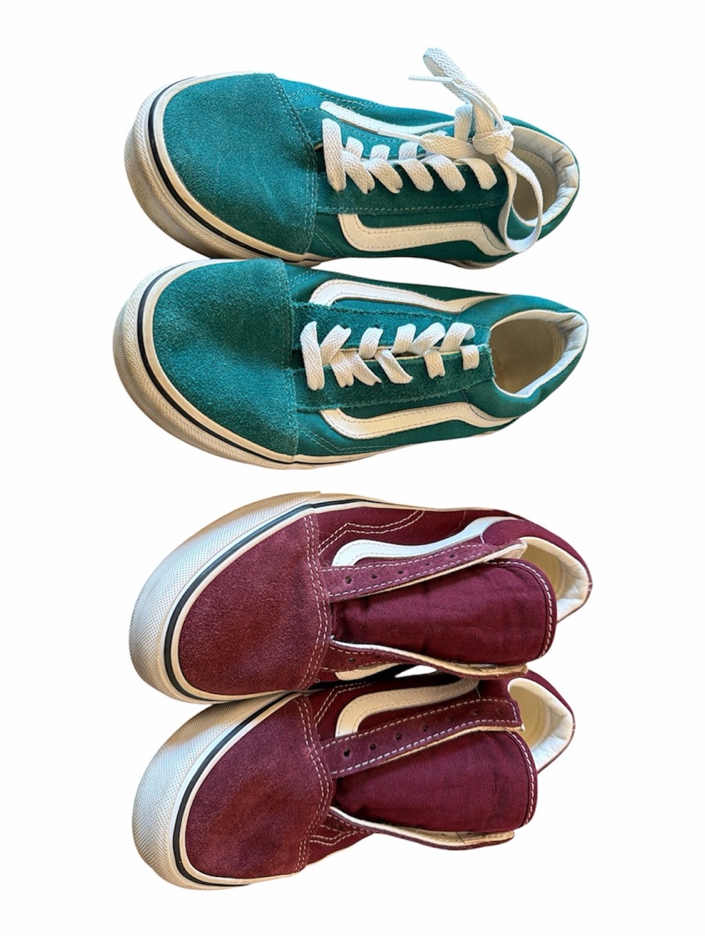 Vans Old Skool Sneakers in Teal and Burgundy